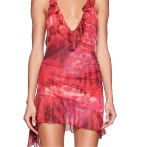 I.AM.GIA. Pink Ruffle Mini Halter Dress